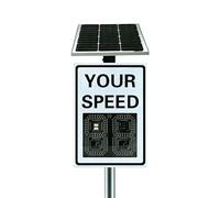 LURECAQING Signalisation Radar de Vitesse, Panneau de Retour Radar de Vitesse Solaire, Surveillance en Temps réel,Paramètres de la télécommande,avec Accessoires 60x90cm White