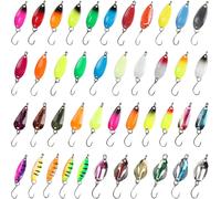 Lures,43 X Fishing Lures Kit,Fishing Trout Lures,Various Multicoloured With Single Hook And Box-For Sea Trout And Perch
