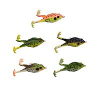 Lures de Grenouille de pêche avec des Taches Noires Design réaliste Crochets de Poisson cachés Jambes Douces et Jupe Topwater Bass Snakehead pêche appâte