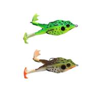 Lures de Grenouille de pêche avec des Taches Noires Design réaliste Crochets de Poisson cachés Jambes Douces et Jupe Topwater Bass Snakehead pêche appâte
