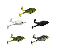 Lures de Grenouille de pêche avec des Taches Noires Design réaliste Crochets de Poisson cachés Jambes Douces et Jupe Topwater Bass Snakehead pêche appâte