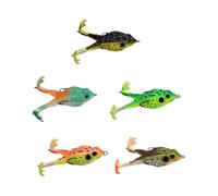 Lures de Grenouille de pêche avec des Taches Noires Design réaliste Crochets de Poisson cachés Jambes Douces et Jupe Topwater Bass Snakehead pêche appâte