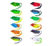 Lures de Grenouille de pêche avec des Taches Noires Design réaliste Crochets de Poisson cachés Jambes Douces et Jupe Topwater Bass Snakehead pêche appâte