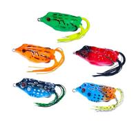 Lures de Grenouille de pêche avec des Taches Noires Design réaliste Crochets de Poisson cachés Jambes Douces et Jupe Topwater Bass Snakehead pêche appâte