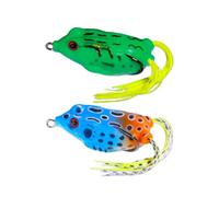 Lures de Grenouille de pêche avec des Taches Noires Design réaliste Crochets de Poisson cachés Jambes Douces et Jupe Topwater Bass Snakehead pêche appâte