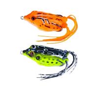 Lures de Grenouille de pêche avec des Taches Noires Design réaliste Crochets de Poisson cachés Jambes Douces et Jupe Topwater Bass Snakehead pêche appâte