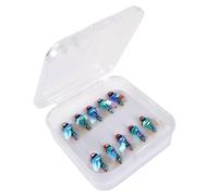 Lures de pêche à la truite, truite Spinners Kit | Kit de leurres de truite à mouche 10x - Crochet à tige court, accessoires de gabarit, outils d'appât avec conception réaliste pour le brochet de saumo