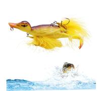 Lures de pêche Les leurres de Tops de Tops réalistes 3D Lere de Canard Jaune Canard Jaune Flottant à appâts artificiels de pêche avec des Pieds de Canard éclaboussants Rotatif