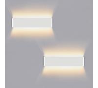 Lureshine 2 Pack Applique Murale Interieur Haut et Bas Appliques 16W 40CM Aluminium Décorer/Moderne Applique Murale Blanc Chaud 3000k LED Murale Convient pour Chambre|Couloir|Escalier（Blanc）
