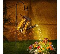 Lureshine Arrosoir solaire avec lumières, arrosoir avec guirlande LED, arrosoir en métal étanche avec crochet, lumières de paysage, lumières pour jardin, patio, cour, pelouse, chemin