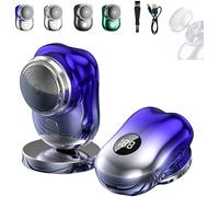 Lureza - Lureza Shaver - Mini Portable Electric Razor for Men, IPX7 Waterproof Wet/Dry USB Rechargeable with Turbo Blades, Travel-Friendly for Face/Body Shaving(Blue)