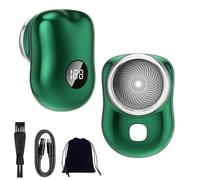 Lureza - Rasoir électrique portable 2025, étanche et rechargeable, rasage humide/sec avec charge de type C, longue veille, pour homme en voyage et usage quotidien (vert)