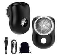 Lureza - Rasoir électrique portable 2025, étanche et rechargeable, rasage humide/sec avec charge de type C, longue veille, pour homme en voyage et usage quotidien (noir)