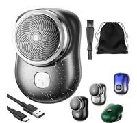 Lureza Rasoir électrique portable TLOPA Mini Rasoir électrique portable étanche pour voyage, bureau, voyage d'affaires avec brosse de nettoyage, chargement rapide USB (Noir)