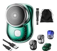 Lureza Rasoir électrique portable TLOPA Mini Rasoir électrique portable étanche pour voyage, bureau, voyage d'affaires avec brosse de nettoyage, charge rapide USB (vert)