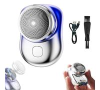 Lureza Shaver, Lureza Mini Portable Shaver, Pocket Size Portable Electric Shavers For Men With Led Display, IPX-7 Waterproof, USB Rechargeable, For Travel Office Business Trip (Blue)
