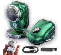 Lureza Shaver,Mini-Shave Portable Electric Shavers for Men,IPX-7 Waterproof Pocket Size Multifunctional Powerful Razor,with Led Display,USB Fast Charging,for Home,Travel,Office,Business Trip (Green)