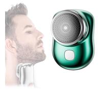 Lureza Shaver, Pocket Size Portable Electric Shavers for Men, Mini-Shave Portable Electric Shavers, Rechargeable Easy One-Button, Portable Powerful Waterproof Razor for Travel Office (Green)