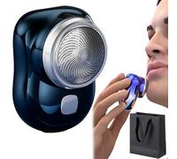 Lureza Shaver, TLOPA Mini-Shave Portable Electric Shaver, Pocket Size Portable Electric Razor for Men, Waterproof, Dry & Wet Shaving, for Travel Office Business Trip (Dark blue)