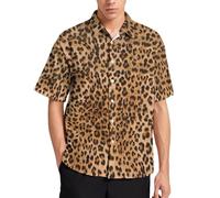 Lurhonp Chemise d'été décontractée à manches courtes pour homme Imprimé animal, léopard, Taille M
