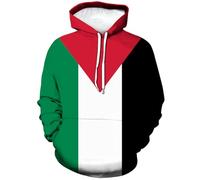 Lurhonp Sweat à capuche à manches longues avec drapeau palestinien, multicolore, Large