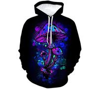 Lurhonp Sweat à capuche à manches longues pour homme et femme Motif champignon, Couleur 3, X-Large