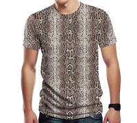 Lurhonp T-shirt à manches courtes imprimé peau de serpent pour homme, multi1, Taille S