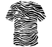 Lurhonp T-shirt à manches courtes imprimé zèbre pour homme, Zebra 02, Taille 3XL