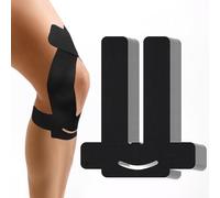 LURICO 20pcs Prédécoupées Tape Kinesiologie Genou Tape noir, Bande de Kinésiologie de Sport Imperméables, doux pour la peau Ruban de physiothérapie douleurs genoux correction de la posture