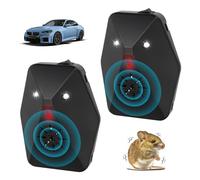 LURICO 2PCS Anti Fouine Voiture - Système Ultrason et Flash Lumineux pour Éloigner Marder, Fouines et Rongeurs, Protection Universelle pour Câbles de Voiture.