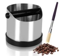 LURICO Knock Box, 700Ml Boîte à Marc de Café acier Inoxydable, Barre de Frappe Amovible en Métal, Knock Box avec Brosse Pour Récipient à Expresso, Bac Marc de Cafe pour Cuisine Restaurant Café Bar