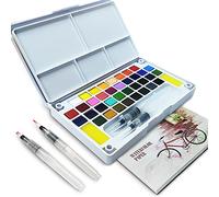 LURICO Set de Peinture Aquarelle, Aquarelle Solide, 36 Couleurs Boîte d’Aquarelle Set, Convient pour Enfant, Débutants, Professionnels