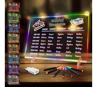 LURICO Tableau Acrylique Lumineuse Message LED, 35x25cm Tablette lumineuse Dessin,4 modes et 7 couleurs Led Message Board,Adaptateur inclus,Accrocher Chaîne, support, 7 marqueurs, flacon pulvérisateur
