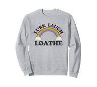 Lurk Laugh Loathe Funny Gothique Parodie rétro Arc-en-Ciel Sweatshirt