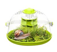 LURMMUE Kit de terrarium rond transparent pour enfants - Boîte d'observation d'insectes portable avec aérations, base amovible et poignée pour escargots, coléoptères, araignées, coccinelles, petites