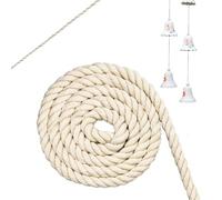 LURNODY 1,5 x 12 m / 0,059 x 472,4 pouces corde coton fil coton gros fil macramé coloré pour travaux de bricolage, hamacs, cintres pour plantes, décoration de maison, projets faits à la main