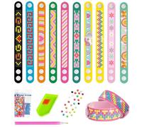 LURNODY 10 Pièces Diamond Painting Bracelet, Kit de Bracelets de Peinture Diamant pour Enfants,Bracelet de Peinture Diamant Bricolage Kit Bracelet Fille, Arts Et Artisanat pour Enfants