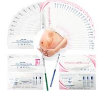 LURNODY 25 Articles Test Ovulation 10 Articles Tests D'Ovulation Et de Fertilité Teste De Grossesse, Utilisé pour Détecter L'Ovulation Et Augmenter Les Chances de Grossesse (25LH+10HCG)