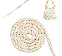 LURNODY 8MMx6M/0,31x236 Pouces Kit Macrame Cordon Coton Macrame Corde Naturel Coton, pour Les Bricolages, Les Suspensions de Plantes, La Décoration Intérieure, Les Projets Faits à La Main (Beige)