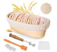 LURNODY Ovale de 10 Pouces Panier de Fermentation pour Pain, Lot de Paniers de Fermentation Ronds pour la Cuisson du Pain, Kit pour Faire du Pain pour Boulangers Professionnels，pour la Cuisson du Pain