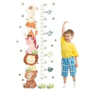 LURNODY Toise Murale Enfant 50-150CM Sticker Mural Hauteur Enfant Stickers Animaux Stickers Jungle Muraux Chambre Bébé, Convient à La Décoration Murale Du Salon de La Chambre Des Enfants