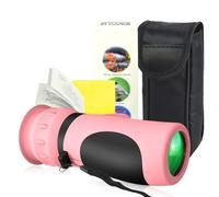 LURNODY Un Télescope Monoculaire de Poche Rose, Jumelles 8x21, Sac De Jumelles HD,Longue Vue Enfant Adapté Aux Cadeaux d'anniversaire pour Les GarçOns Et Les Filles De 3 à 12 Ans