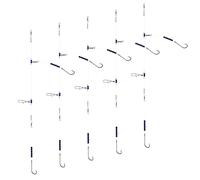 Luroad Lot de 5 Bas de Ligne de pêche en mer avec 2 hameçons, pré-noués pour pêche en mer, Plage, pêche au Rivage - pour la pêche à Plat - Blanchissage, à la Vole (Bleu/Noir, 5pcs- Hook Size 2/0)