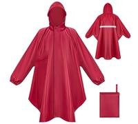 LUROON Poncho Pluie Imperméable avec Capuche Cape de Pluie Pliable avec Poches Bandes Réfléchissantes, Poncho Imperméable Unisexe Poncho Pluie Réutilisable,Cape de Pluie pour Randonnée Voyage Cyclisme