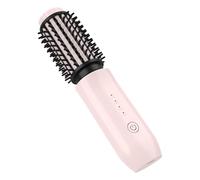 Lurowo 3-1 Brosse à Friser & Brosse Lissante Sans Fil, Brosse Chauffante Céramique avec 4 Températures Réglables, Portable Rechargeable Fer à Friser Peigne Chauffant Brosse Lissante (Pink)