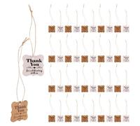 Lurrose 1 ensemble Étiquettes de Remerciement Kraft de Étiquettes Papier avec Ficelle pour Célébrations de Mariage Anniversaire et Shower Messages Personnalisés Faciles à Écrire