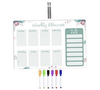 Lurrose 1 Ensemble Tableau Mémo Transparent Marqueurs Tableau Écriture pour Effaçable pour Tâches Hebdomadaires et Plans Pratique et Réutilisable
