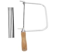 Lurrose 1 Jeu de Scie à Chantourner avec Manche en Bois, Outil Manuel pour Le Travail Du Bois Et Lames de Rechange