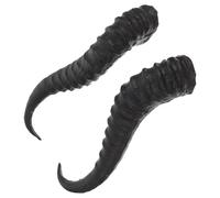 Lurrose 1 Paire de Cornues de Mouton en Plastique Forme Corne D'antilope Noire pour Bricolage Solide Serrage-tête Cosplay Fête Déguisement Halloween