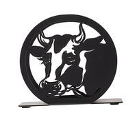 Lurrose 1 Pièce Porte-serviettes en papier décor contemporain étagère porte-serviettes vache Support de serviette moderne porte-serviette de cuisine porte-serviette autoportant le fer Noir